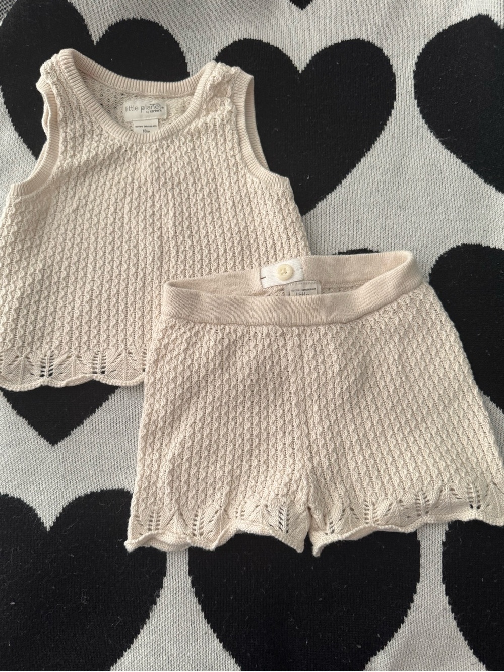Carter's Cream Textured Knit Shorts